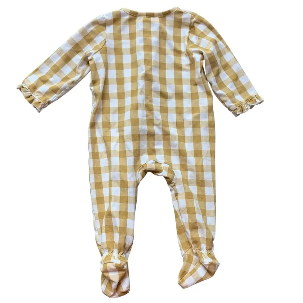 Mud Pie Checkered Ruffle One Piece Footy